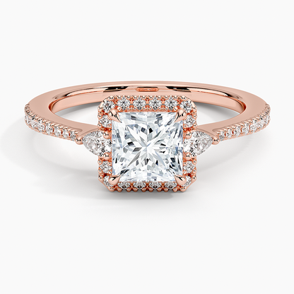 1.20 Karat Prenses Halo Tasarım Tektaş Laboratuvar Pırlanta Yüzük  18K -Vittora - Bold Diamonds