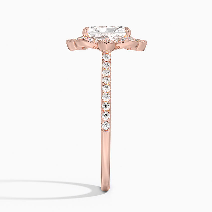 1,20 Karat Radiant Halo Tasarım Tektaş Laboratuvar Pırlanta Yüzük 18K -Coronna - Bold Diamonds