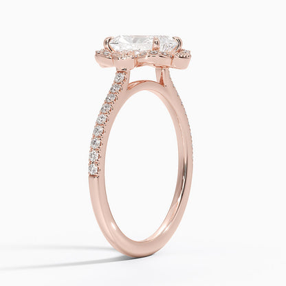 1,20 Karat Radiant Halo Tasarım Tektaş Laboratuvar Pırlanta Yüzük 18K -Coronna - Bold Diamonds