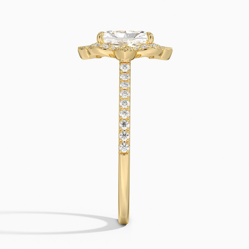 1,20 Karat Radiant Halo Tasarım Tektaş Laboratuvar Pırlanta Yüzük 18K -Coronna - Bold Diamonds