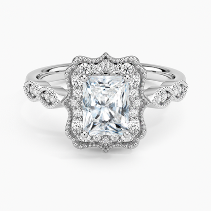 1,20 Karat Radiant Halo Tasarım Tektaş Laboratuvar Pırlanta Yüzük 18K - Radiara - Bold Diamonds
