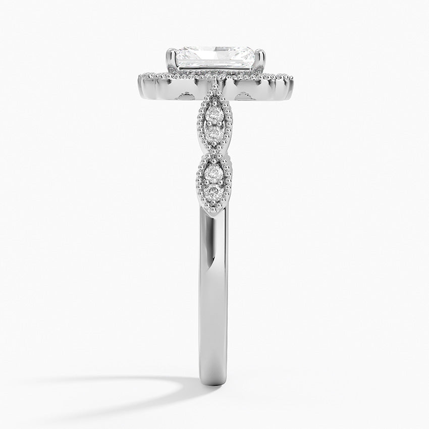 1,20 Karat Radiant Halo Tasarım Tektaş Laboratuvar Pırlanta Yüzük 18K - Radiara - Bold Diamonds