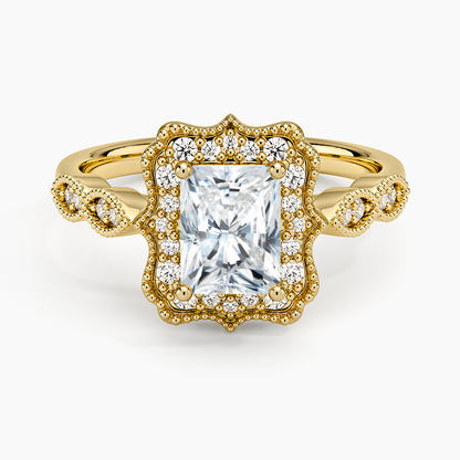 1,20 Karat Radiant Halo Tasarım Tektaş Laboratuvar Pırlanta Yüzük 18K - Radiara - Bold Diamonds