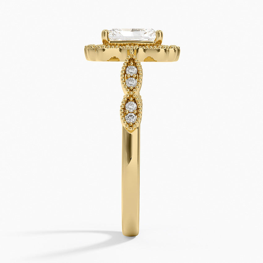 1,20 Karat Radiant Halo Tasarım Tektaş Laboratuvar Pırlanta Yüzük 18K - Radiara - Bold Diamonds