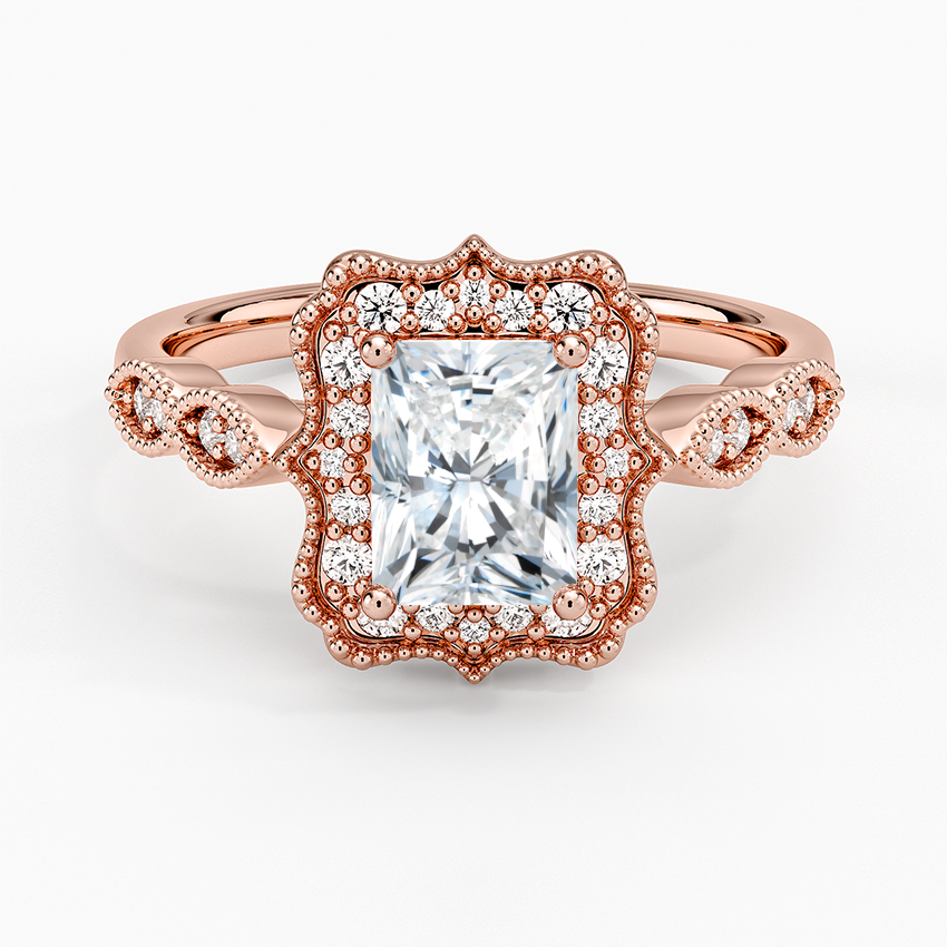 1,20 Karat Radiant Halo Tasarım Tektaş Laboratuvar Pırlanta Yüzük 18K - Radiara - Bold Diamonds