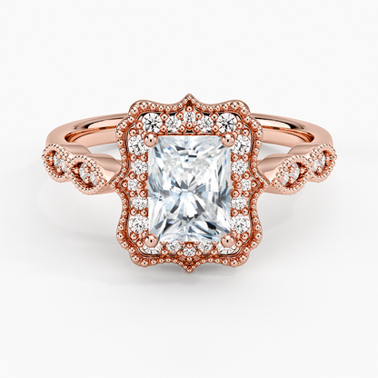 1,20 Karat Radiant Halo Tasarım Tektaş Laboratuvar Pırlanta Yüzük 18K - Radiara - Bold Diamonds