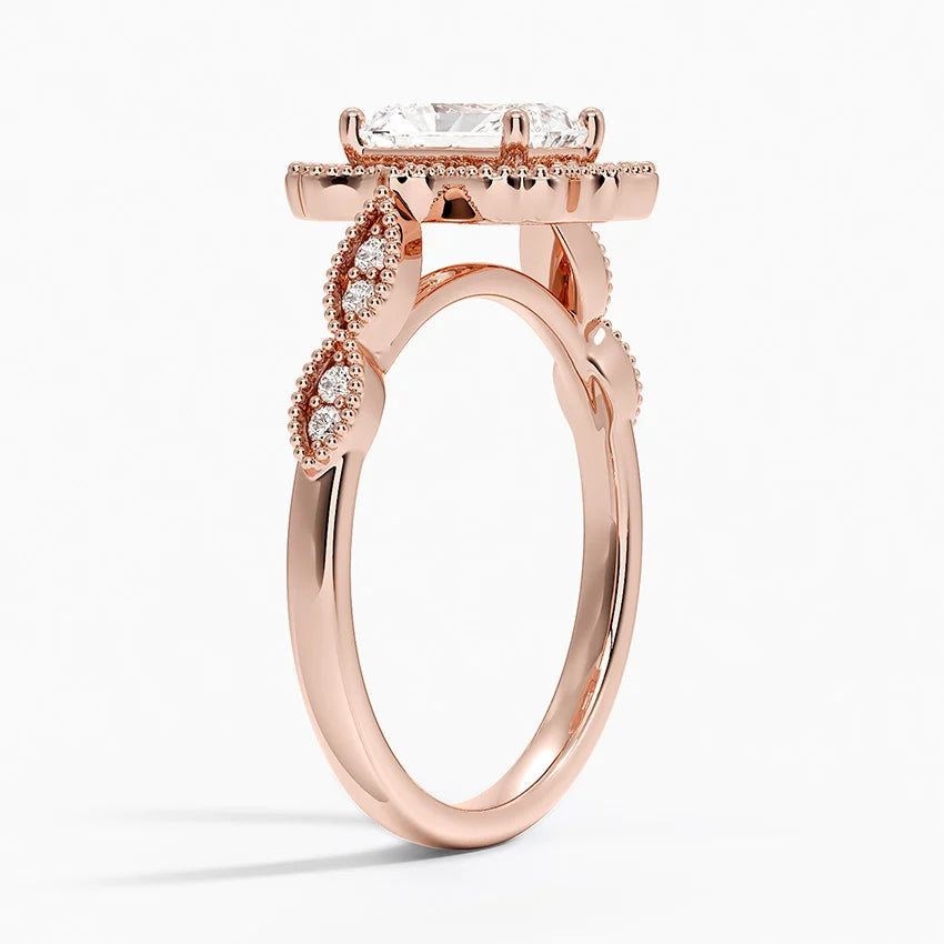 1,20 Karat Radiant Halo Tasarım Tektaş Laboratuvar Pırlanta Yüzük 18K - Radiara - Bold Diamonds