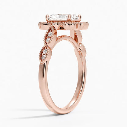 1,20 Karat Radiant Halo Tasarım Tektaş Laboratuvar Pırlanta Yüzük 18K - Radiara - Bold Diamonds