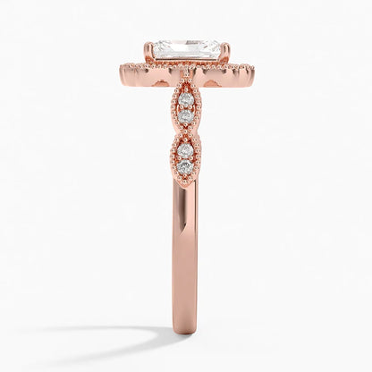 1,20 Karat Radiant Halo Tasarım Tektaş Laboratuvar Pırlanta Yüzük 18K - Radiara - Bold Diamonds