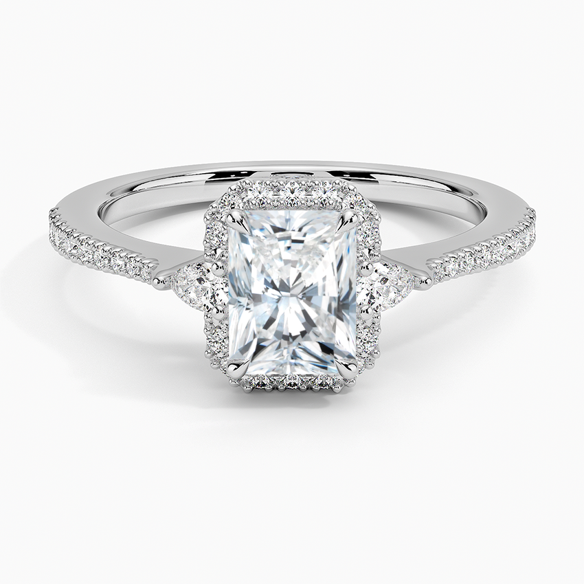 1.20 Karat Radiant Halo Tasarım Tektaş Laboratuvar Pırlanta Yüzük 18k  -Vittora - Bold Diamonds