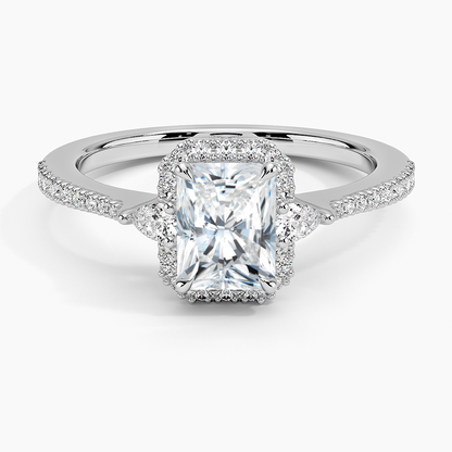 1.20 Karat Radiant Halo Tasarım Tektaş Laboratuvar Pırlanta Yüzük 18k  -Vittora - Bold Diamonds