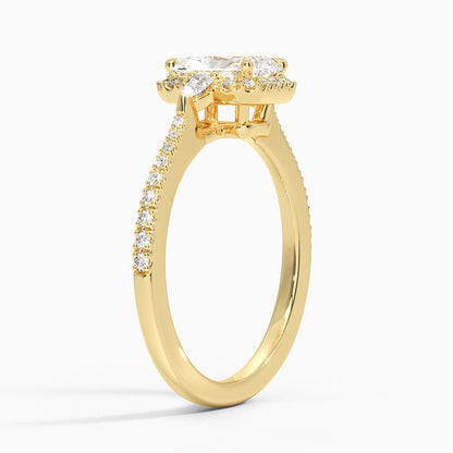 1.20 Karat Radiant Halo Tasarım Tektaş Laboratuvar Pırlanta Yüzük 18k  -Vittora - Bold Diamonds