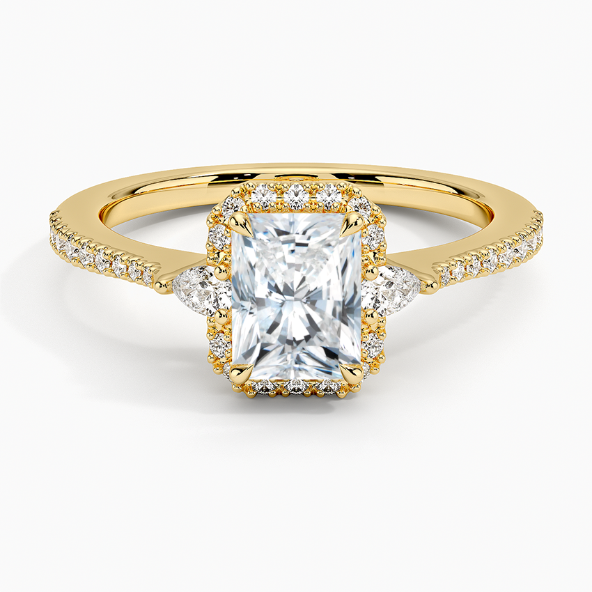 1.20 Karat Radiant Halo Tasarım Tektaş Laboratuvar Pırlanta Yüzük 18k  -Vittora - Bold Diamonds