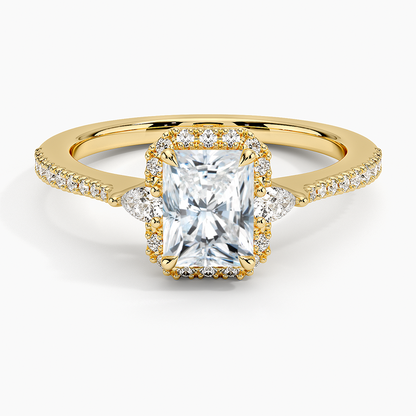 1.20 Karat Radiant Halo Tasarım Tektaş Laboratuvar Pırlanta Yüzük 18k  -Vittora - Bold Diamonds