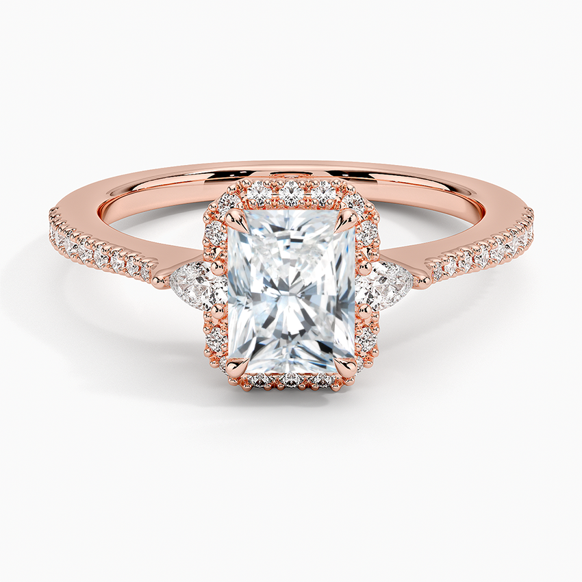 1.20 Karat Radiant Halo Tasarım Tektaş Laboratuvar Pırlanta Yüzük 18k  -Vittora - Bold Diamonds