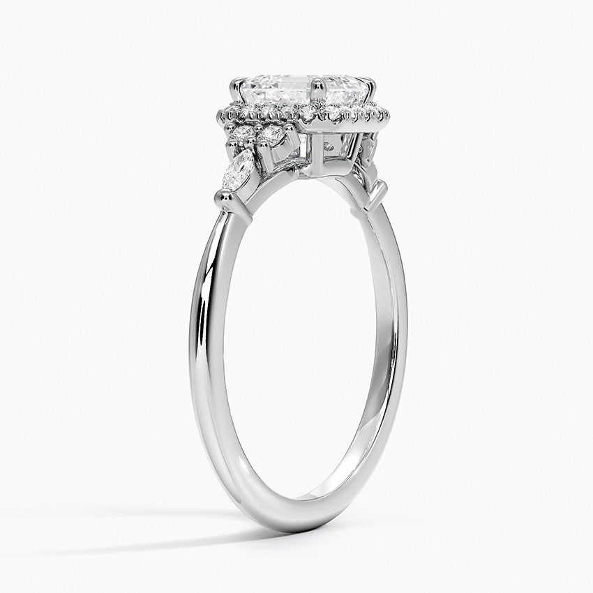 1.25 Karat Asscher Halo Tasarım Tektaş Laboratuvar Pırlanta Yüzük 18K -Amara - Bold Diamonds