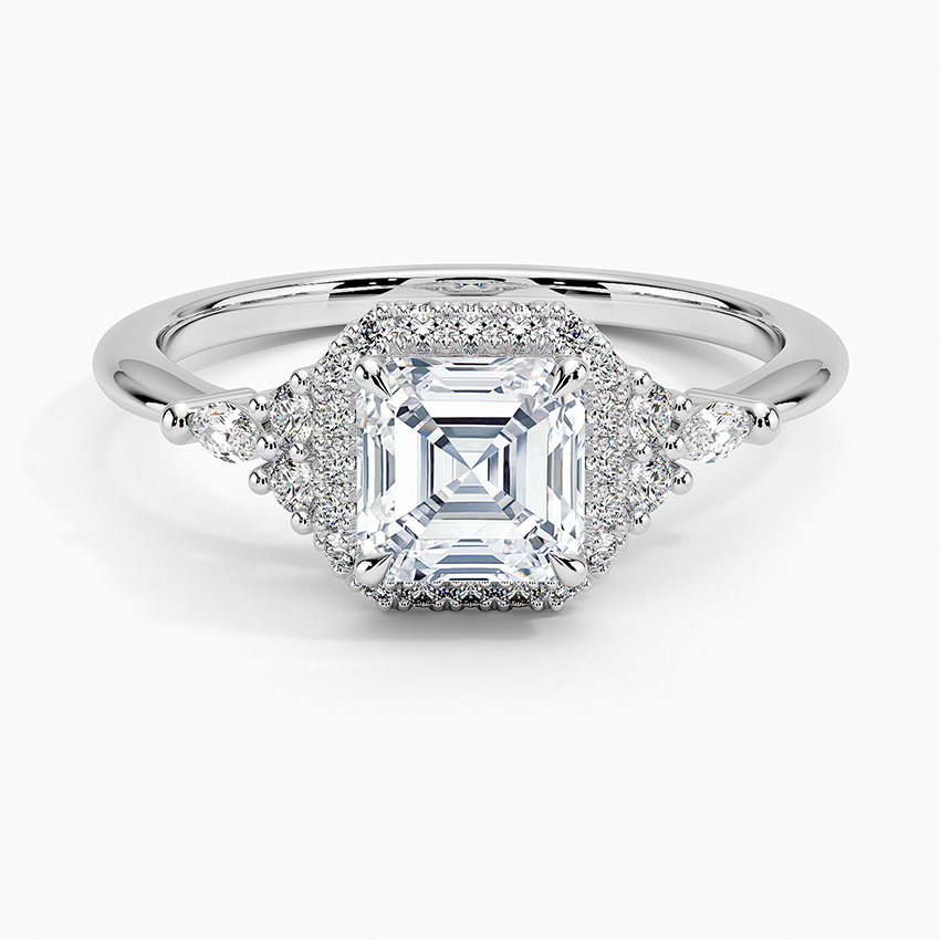 1.25 Karat Asscher Halo Tasarım Tektaş Laboratuvar Pırlanta Yüzük 18K -Amara - Bold Diamonds
