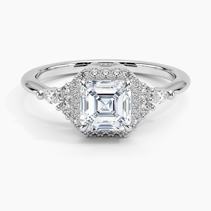 1.25 Karat Asscher Halo Tasarım Tektaş Laboratuvar Pırlanta Yüzük 18K -Amara - Bold Diamonds