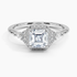 1.25 Karat Asscher Halo Tasarım Tektaş Laboratuvar Pırlanta Yüzük 18K -Amara - Bold Diamonds