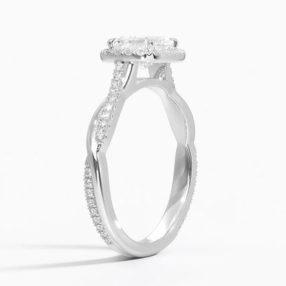 1.25 Karat Asscher Halo Tasarım Tektaş Laboratuvar Pırlanta Yüzük 18K  -Diamora - Bold Diamonds