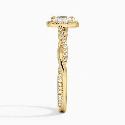1.25 Karat Asscher Halo Tasarım Tektaş Laboratuvar Pırlanta Yüzük 18K  -Diamora - Bold Diamonds