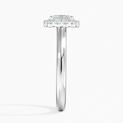 1.25 Karat Asscher Halo Tasarım Tektaş Laboratuvar Pırlanta Yüzük 18K -Illumina - Bold Diamonds