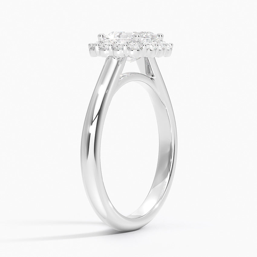 1.25 Karat Asscher Halo Tasarım Tektaş Laboratuvar Pırlanta Yüzük 18K -Illumina - Bold Diamonds