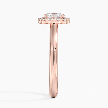 1.25 Karat Asscher Halo Tasarım Tektaş Laboratuvar Pırlanta Yüzük 18K -Illumina - Bold Diamonds