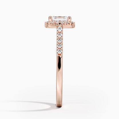 1,25 Karat Asscher Halo Tasarım Tektaş Laboratuvar Pırlanta Yüzük 18K - Lunara - Bold Diamonds