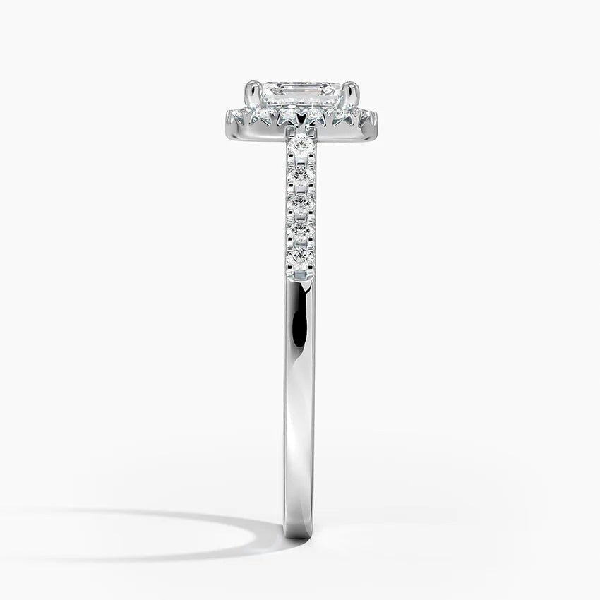 1,25 Karat Asscher Halo Tasarım Tektaş Laboratuvar Pırlanta Yüzük 18K - Lunara - Bold Diamonds