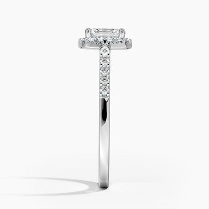 1,25 Karat Asscher Halo Tasarım Tektaş Laboratuvar Pırlanta Yüzük 18K - Lunara - Bold Diamonds