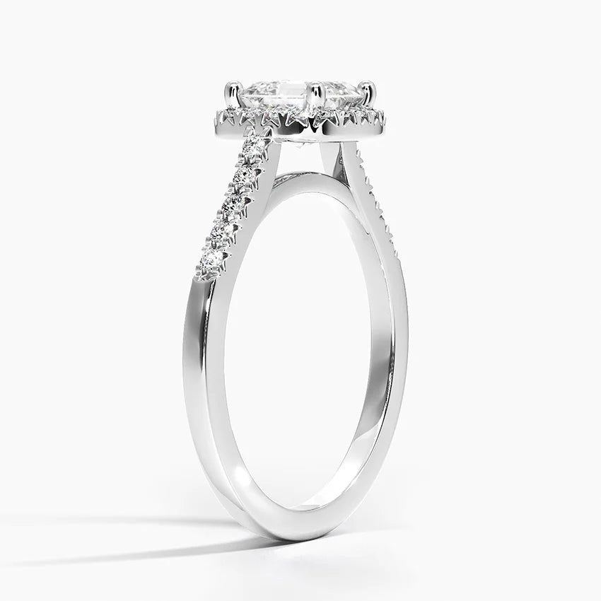 1,25 Karat Asscher Halo Tasarım Tektaş Laboratuvar Pırlanta Yüzük 18K - Lunara - Bold Diamonds