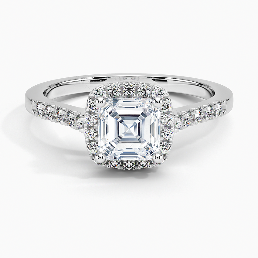 1,25 Karat Asscher Halo Tasarım Tektaş Laboratuvar Pırlanta Yüzük 18K - Lunara - Bold Diamonds