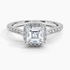 1,25 Karat Asscher Halo Tasarım Tektaş Laboratuvar Pırlanta Yüzük 18K - Lunara - Bold Diamonds