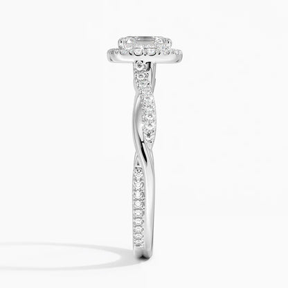 1.25 Karat Asscher Halo Tasarım Tektaş Laboratuvar Pırlanta Yüzük 18K -Magnara - Bold Diamonds