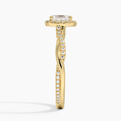1.25 Karat Asscher Halo Tasarım Tektaş Laboratuvar Pırlanta Yüzük 18K -Magnara - Bold Diamonds