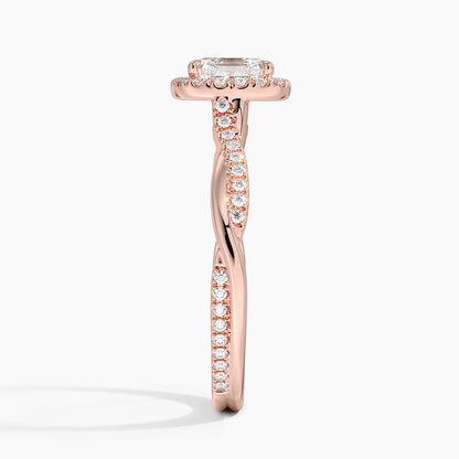 1.25 Karat Asscher Halo Tasarım Tektaş Laboratuvar Pırlanta Yüzük 18K -Magnara - Bold Diamonds