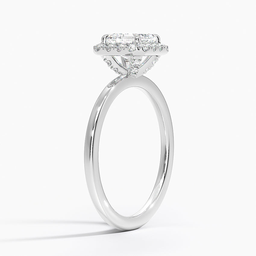 1.25 Karat Asscher Halo Tasarım Tektaş Laboratuvar Pırlanta Yüzük 18K -Ophelia - Bold Diamonds