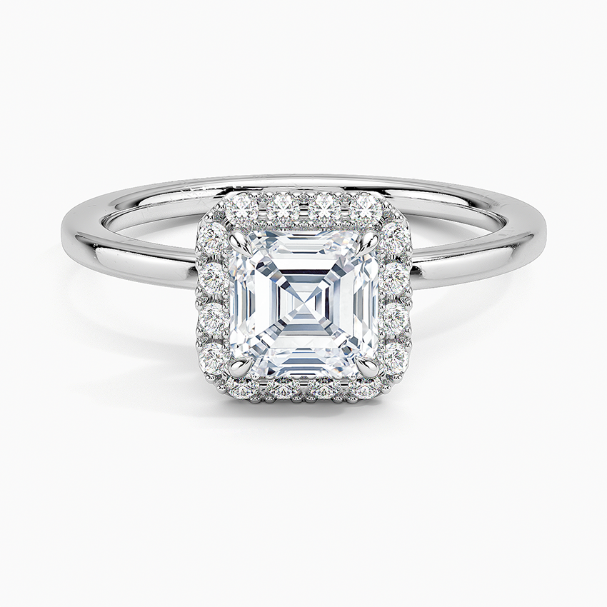 1.25 Karat Asscher Halo Tasarım Tektaş Laboratuvar Pırlanta Yüzük 18K -Ophelia - Bold Diamonds