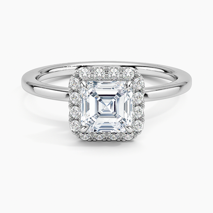 1.25 Karat Asscher Halo Tasarım Tektaş Laboratuvar Pırlanta Yüzük 18K -Ophelia - Bold Diamonds