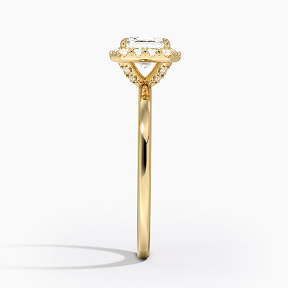 1.25 Karat Asscher Halo Tasarım Tektaş Laboratuvar Pırlanta Yüzük 18K -Ophelia - Bold Diamonds