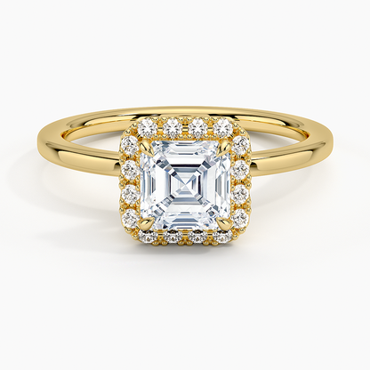 1.25 Karat Asscher Halo Tasarım Tektaş Laboratuvar Pırlanta Yüzük 18K -Ophelia - Bold Diamonds