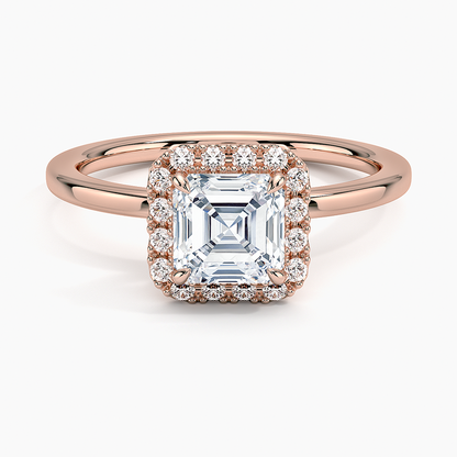 1.25 Karat Asscher Halo Tasarım Tektaş Laboratuvar Pırlanta Yüzük 18K -Ophelia - Bold Diamonds
