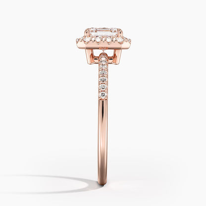 1.25 Karat Asscher Halo Tasarım Tektaş Laboratuvar Pırlanta Yüzük 18K -Valora - Bold Diamonds