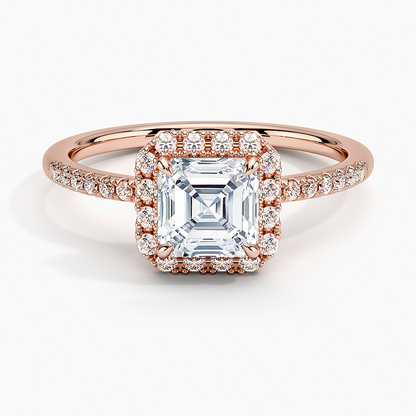 1.25 Karat Asscher Halo Tasarım Tektaş Laboratuvar Pırlanta Yüzük 18K -Valora - Bold Diamonds