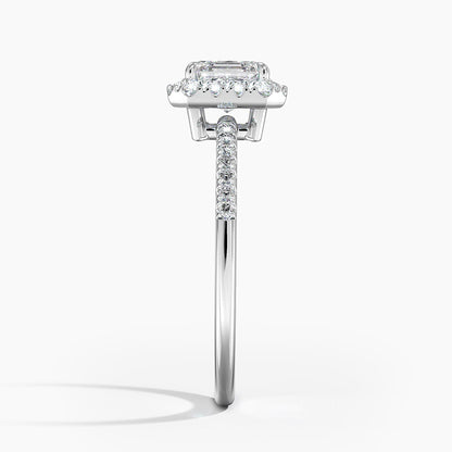 1.25 Karat Asscher Halo Tasarım Tektaş Laboratuvar Pırlanta Yüzük 18K -Valora - Bold Diamonds