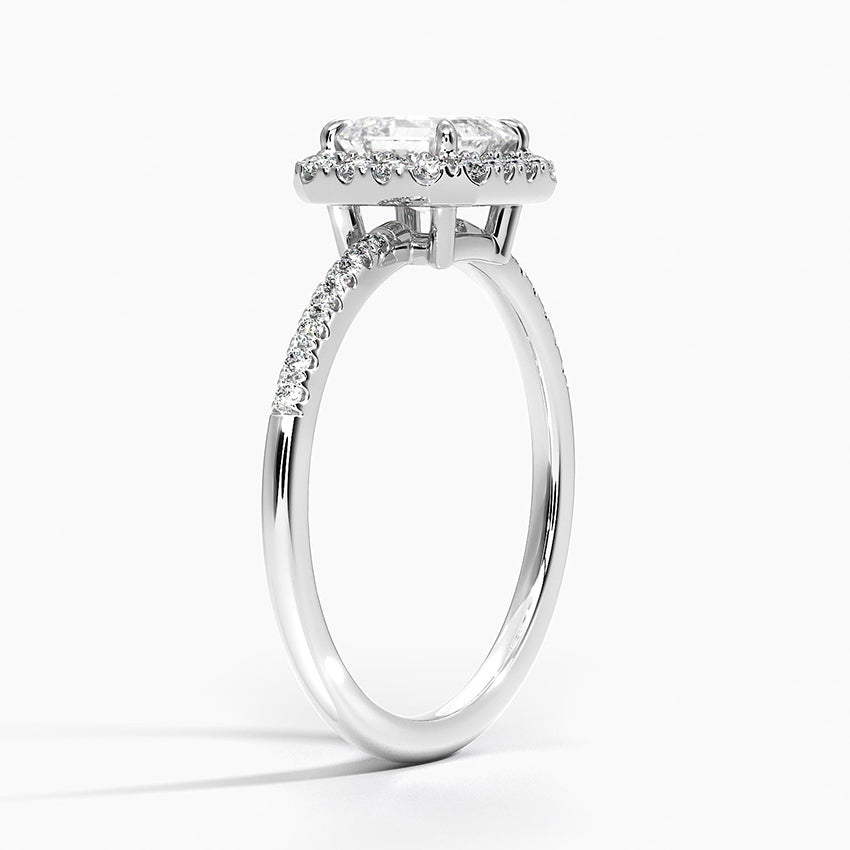 1.25 Karat Asscher Halo Tasarım Tektaş Laboratuvar Pırlanta Yüzük 18K -Valora - Bold Diamonds