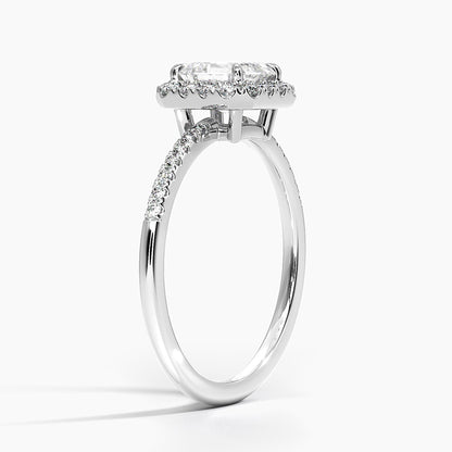 1.25 Karat Asscher Halo Tasarım Tektaş Laboratuvar Pırlanta Yüzük 18K -Valora - Bold Diamonds