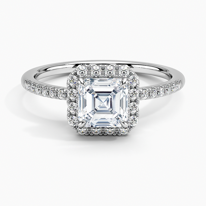 1.25 Karat Asscher Halo Tasarım Tektaş Laboratuvar Pırlanta Yüzük 18K -Valora - Bold Diamonds