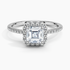 1.25 Karat Asscher Halo Tasarım Tektaş Laboratuvar Pırlanta Yüzük 18K -Valora - Bold Diamonds